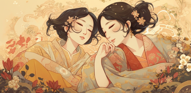 卡通手绘母亲节小时候原创插画海报素材花朵围绕的女孩,插画/手绘图,插画/手绘图库,插画/手绘图下载,插画/手绘
